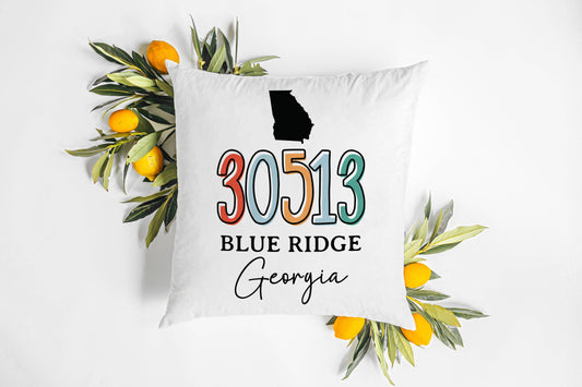 Custom Localization Pillow, Personalize Zip Code City State