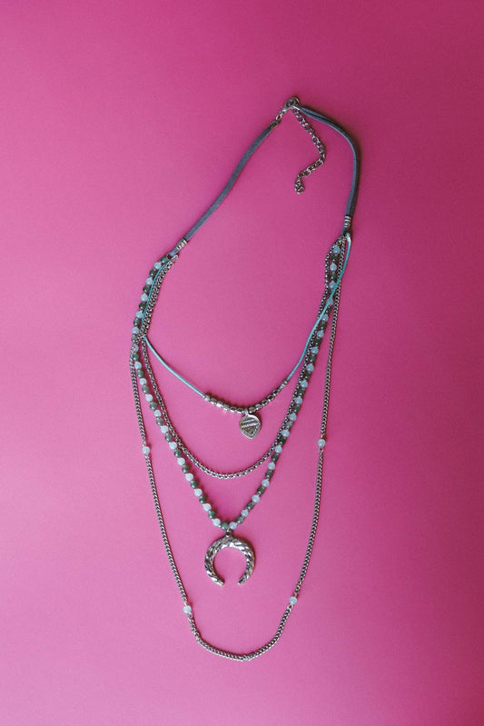 Firelight Layered Necklace - Blue