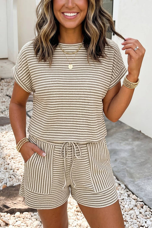 Textured Knit Short 2pcs Set