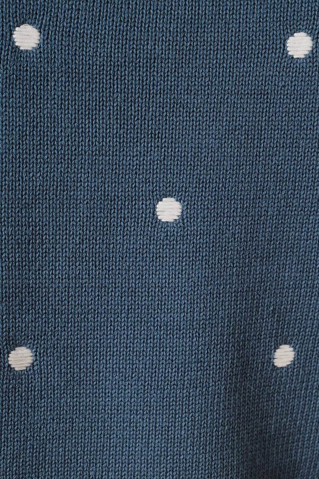 ROUND NECK PUFF SHORT SLEEVE "POLKA DOT" EMBROIDERED SWEATER