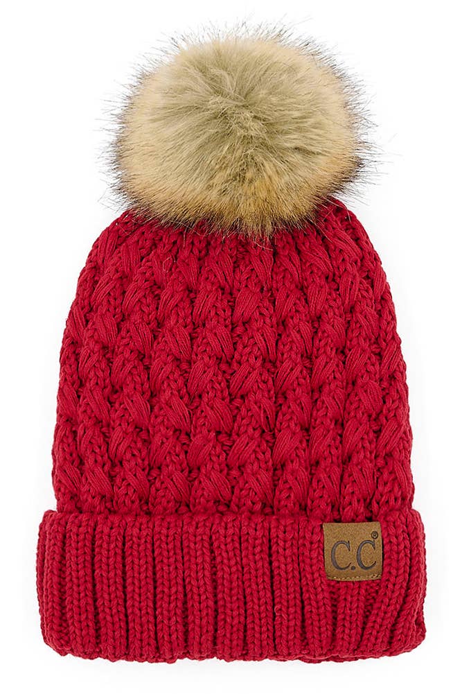 C.C Lattice Crossover Stitch Beanie Winter Hat