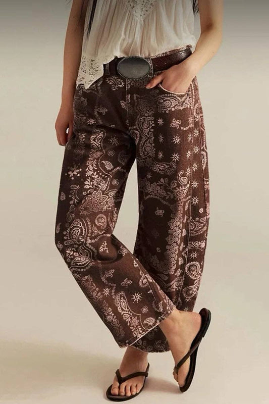 Soli Echo - Paisley Print Barrel Pants