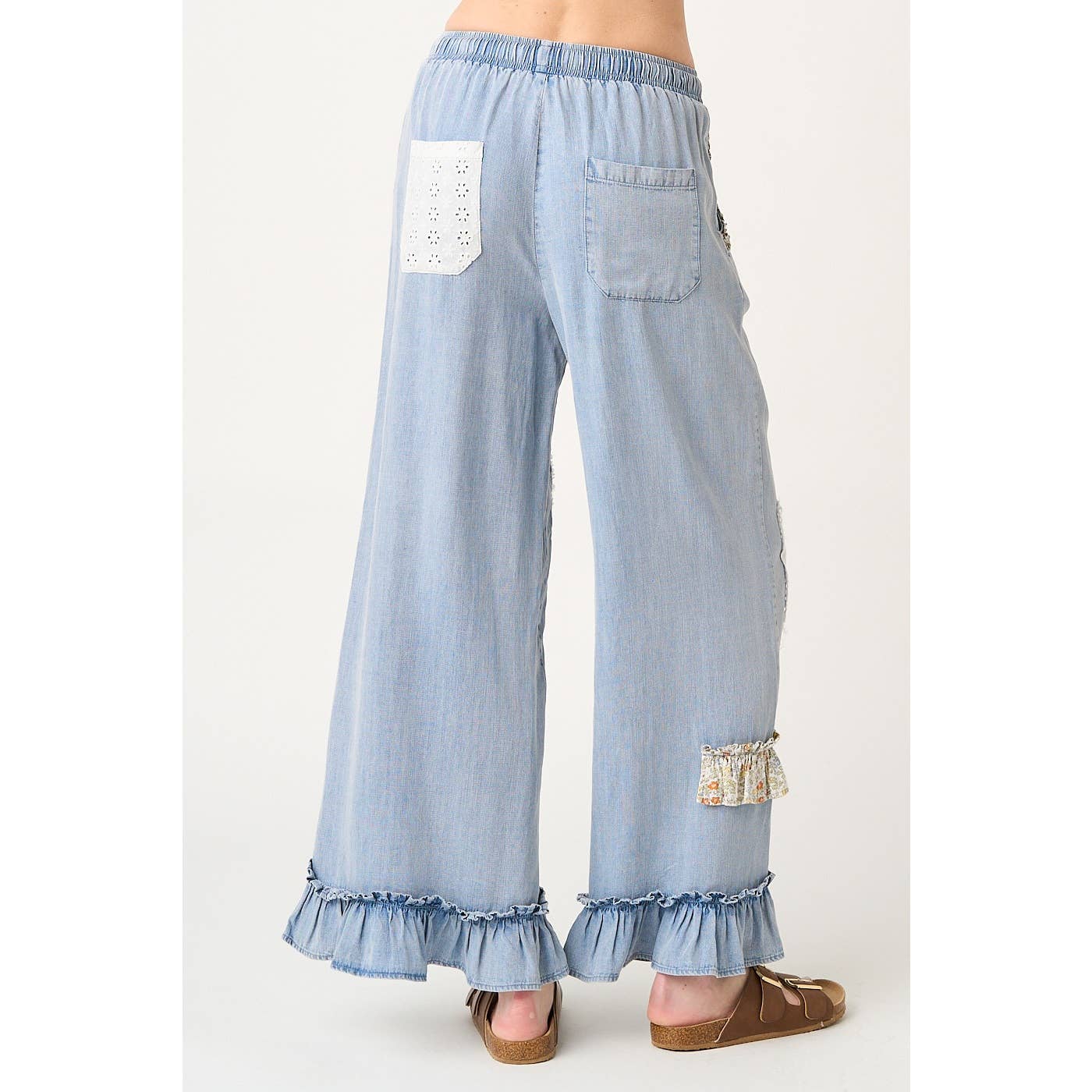 Eyelet widE LEG PANTS