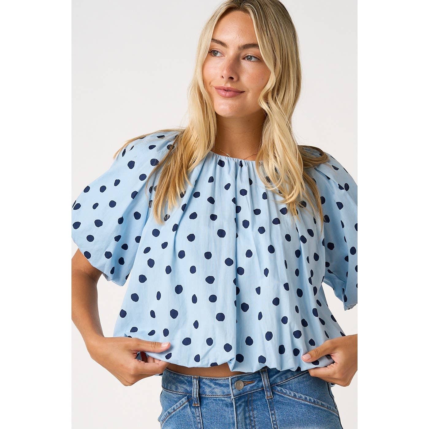 SHORT SLEEVE BUBBLE TOP