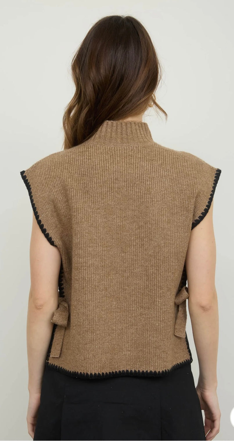 Side tie sweater vest