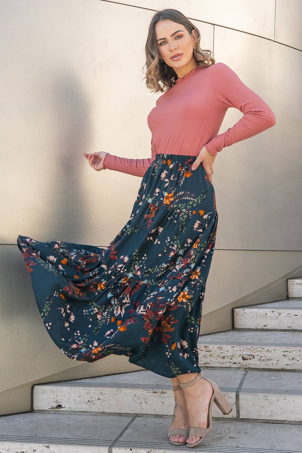 Three Layered Floral Skirt