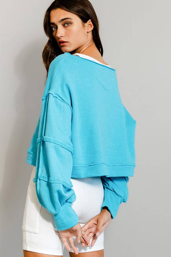 T2170 Solid Cropped Sweatshirt
