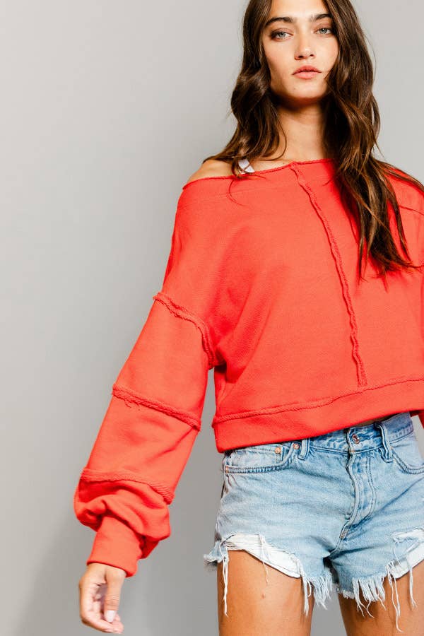 T2170 Solid Cropped Sweatshirt