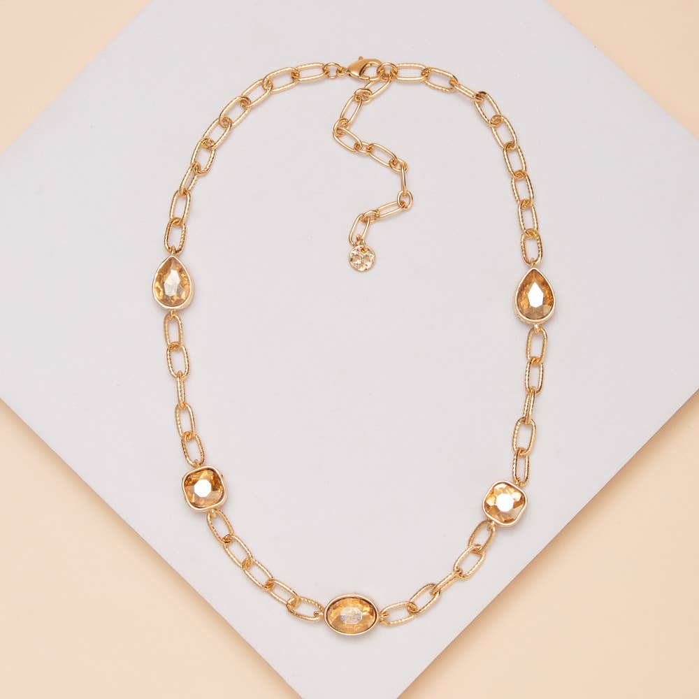 SP Sophia Collection - Rhinestone Chain Link Necklace