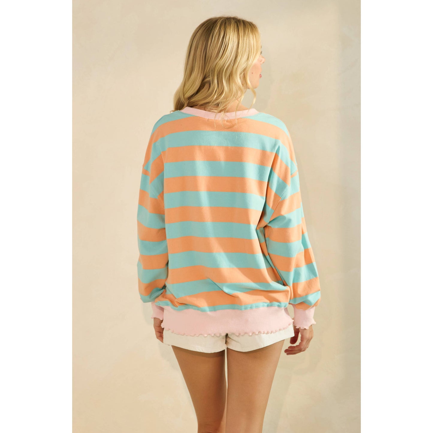 Striped Knit Long Sleeve Top