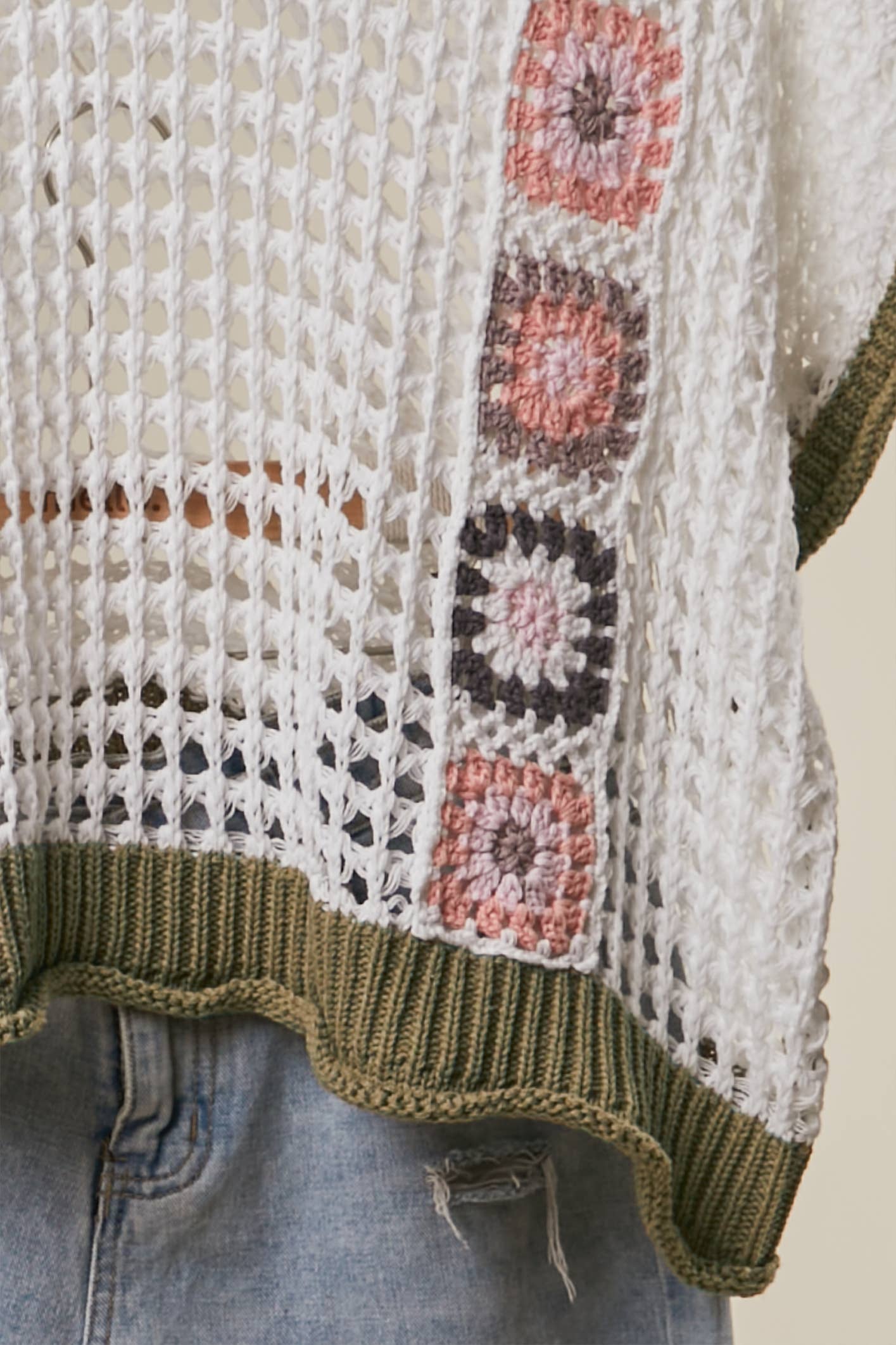 Mello. - CROCHET STYLE OVERSIZED KNIT SWEATER