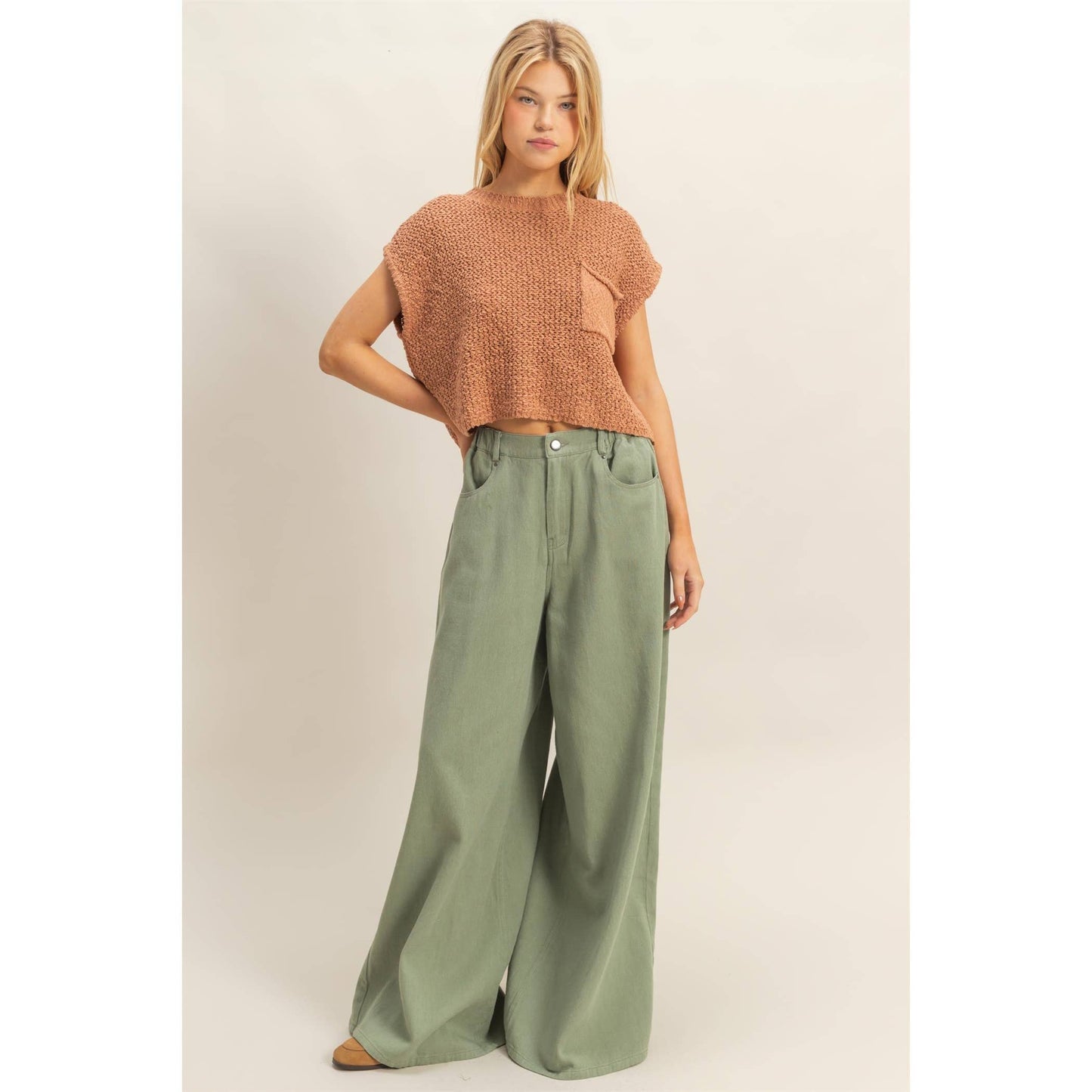 Pocket Detail Sweater Top