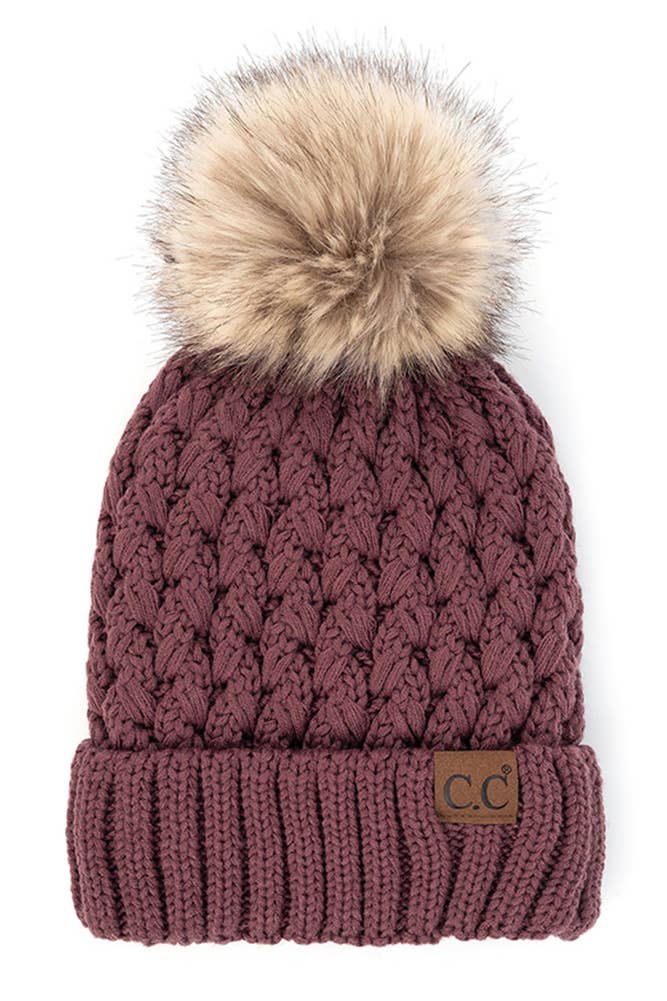 C.C Lattice Crossover Stitch Beanie Winter Hat