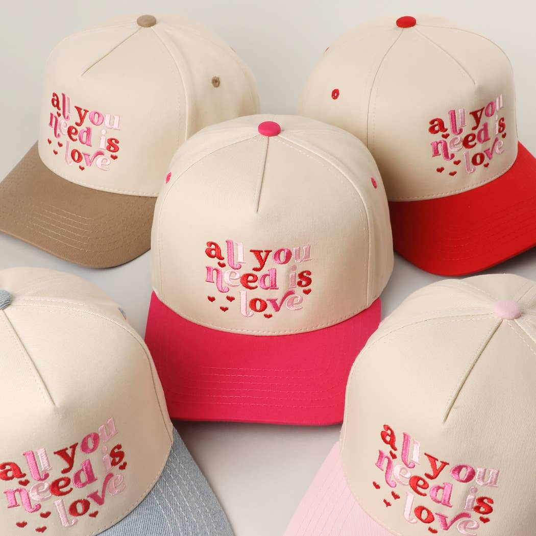 All You Need is Love Embroidery Two-Tone Trucker Hat