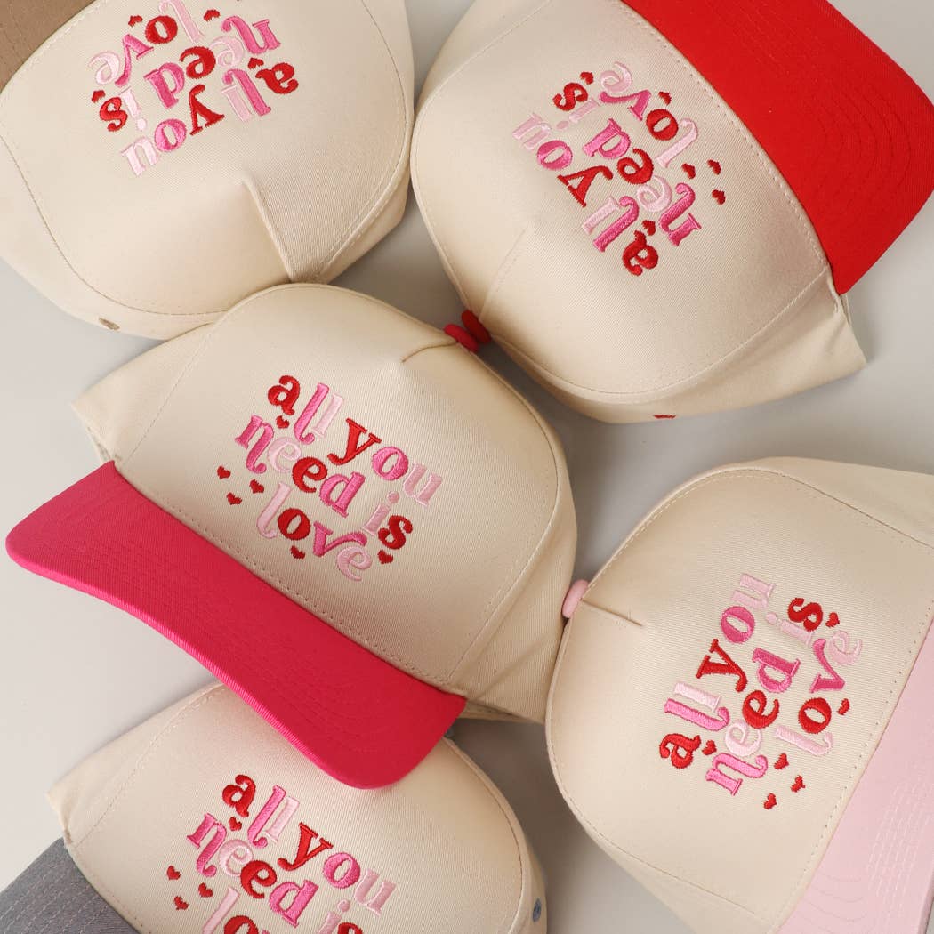 All You Need is Love Embroidery Two-Tone Trucker Hat
