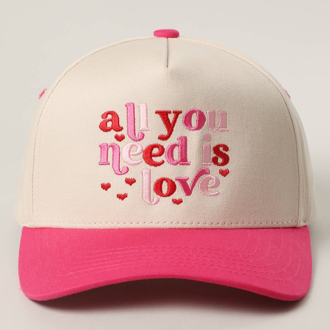 All You Need is Love Embroidery Two-Tone Trucker Hat