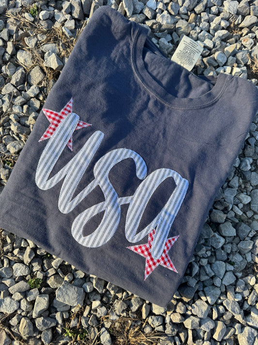 Shop Southern Belle - Denim USA Patriotic 4th of July Short Sleeve