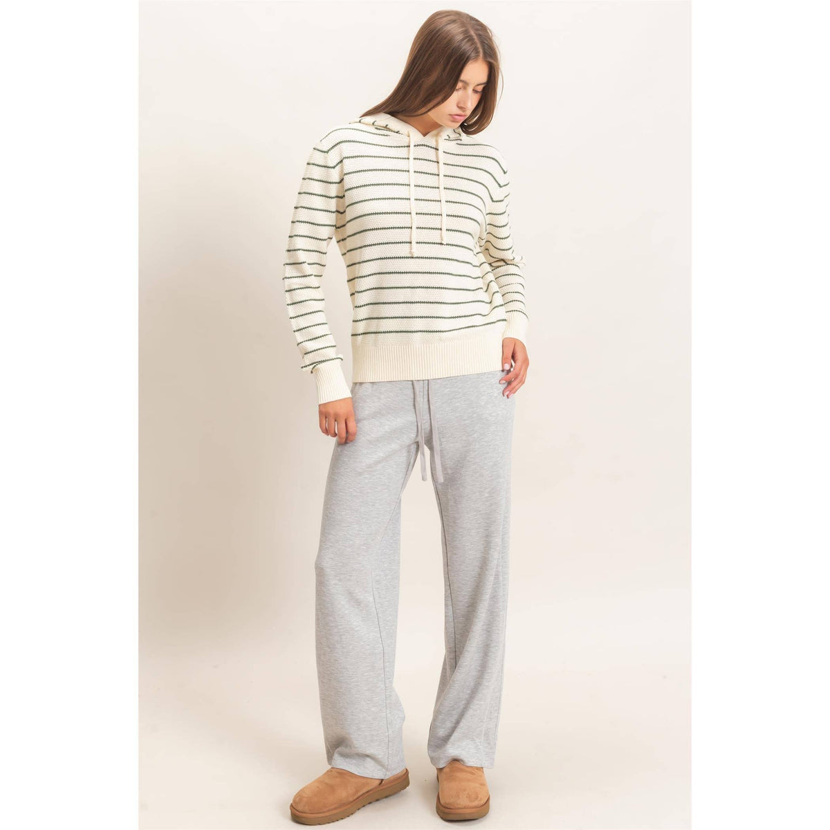 Double Zero - Striped Hooded Sweater