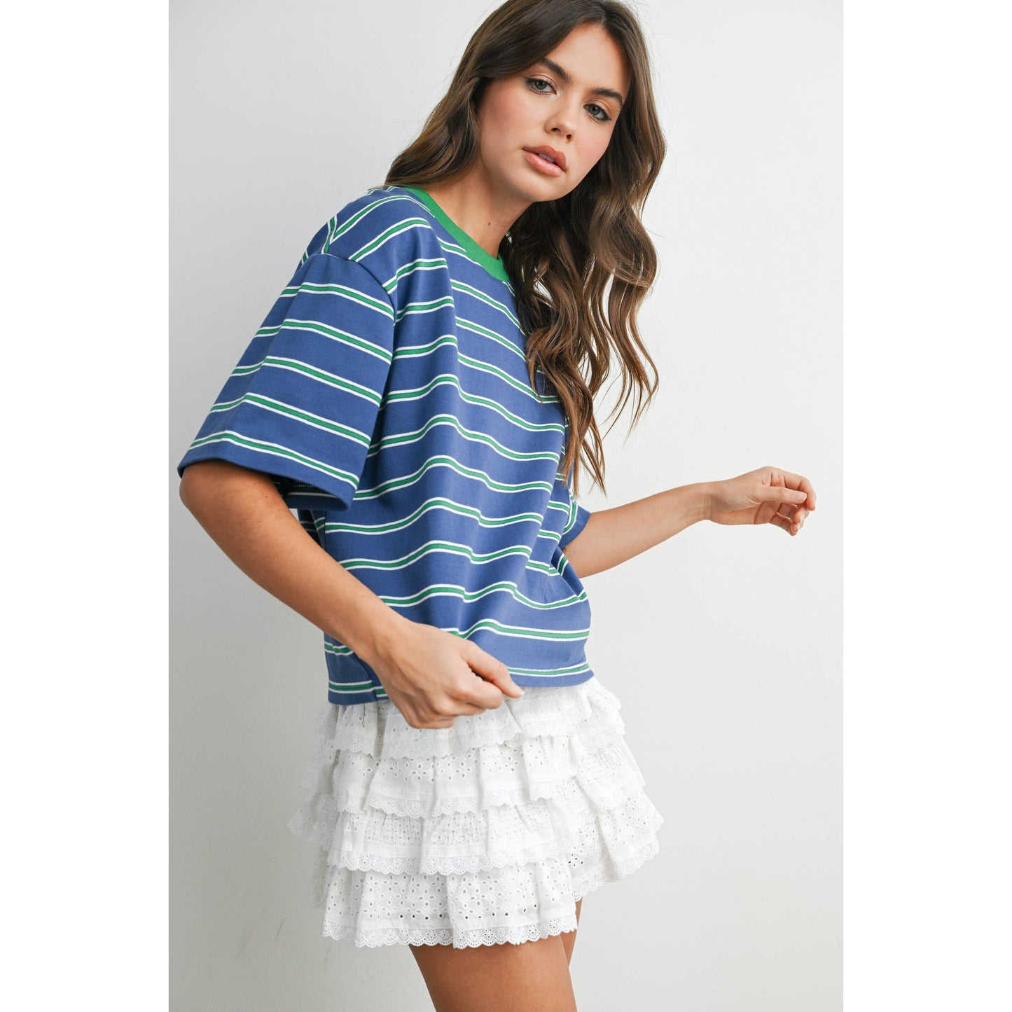Cropped T-Shirt with stripes