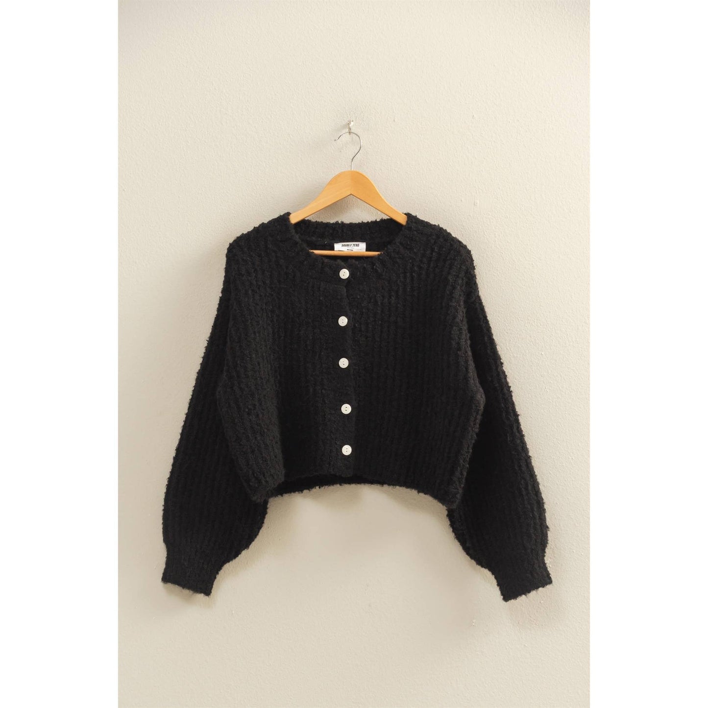 Fluffy Knit Button-Up Cardigan Sweater