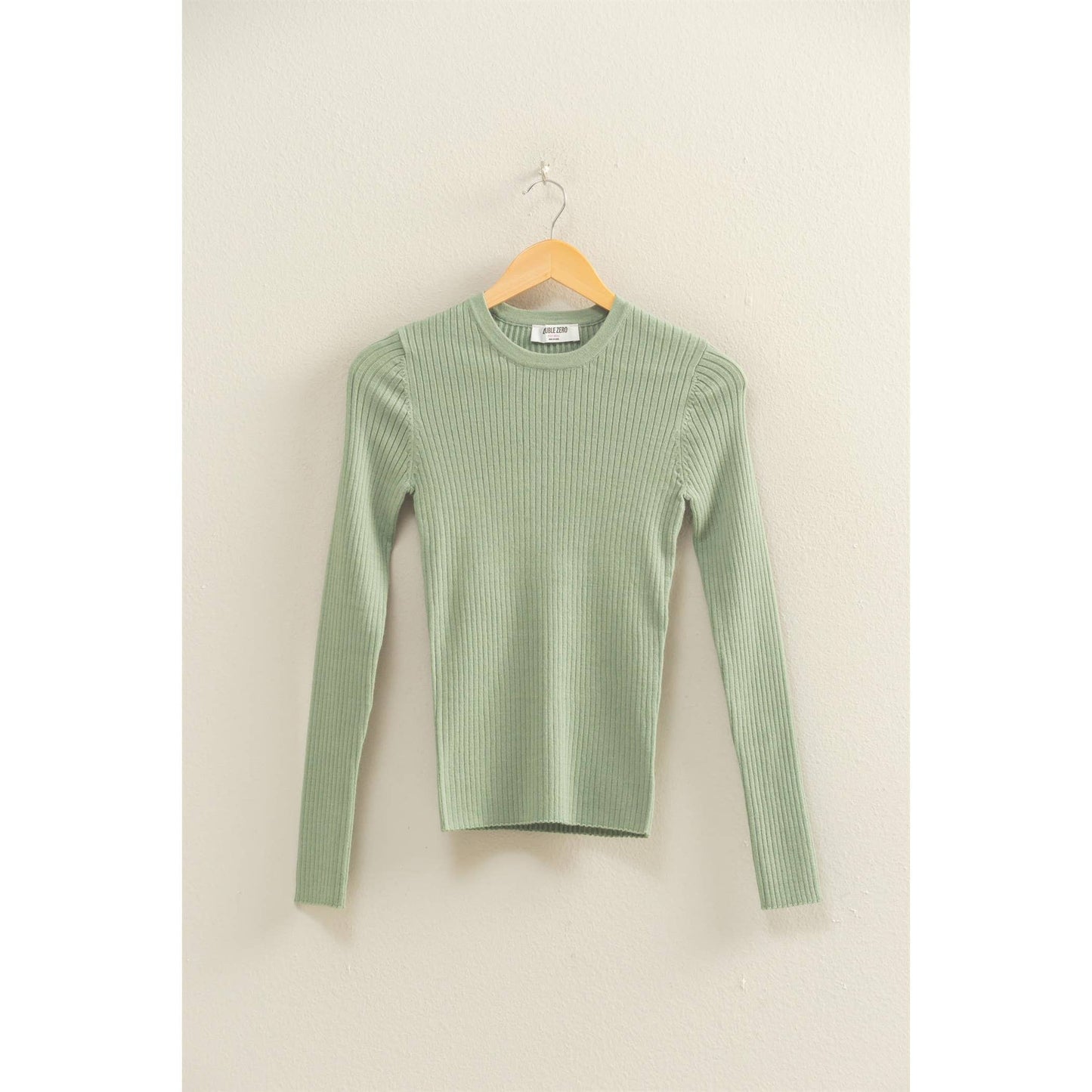 Ribbed Long Sleeve Knit Top