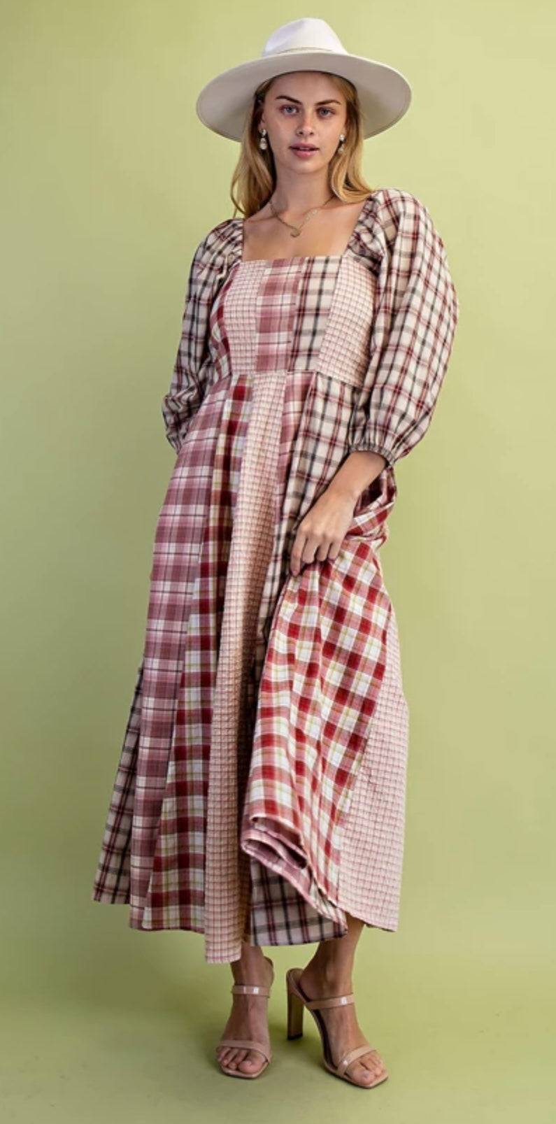 Plaid smocked dress