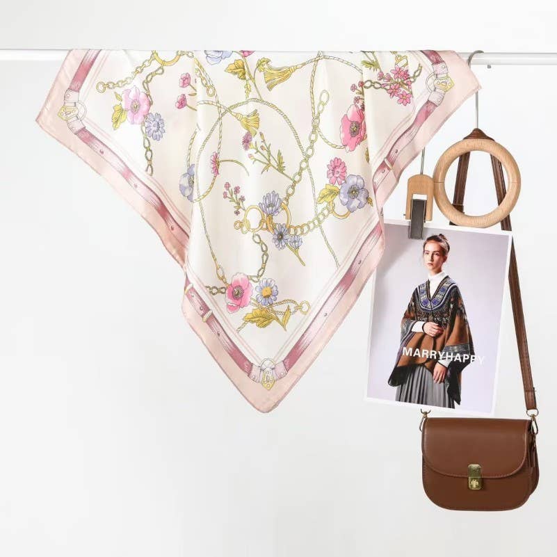 JOSSLYN by wall to wall - Vintage Floral Print Bandana Scarf | 40SC703