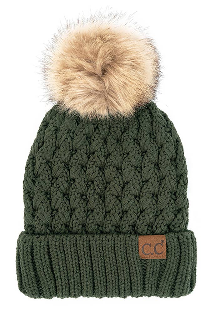 C.C Lattice Crossover Stitch Beanie Winter Hat