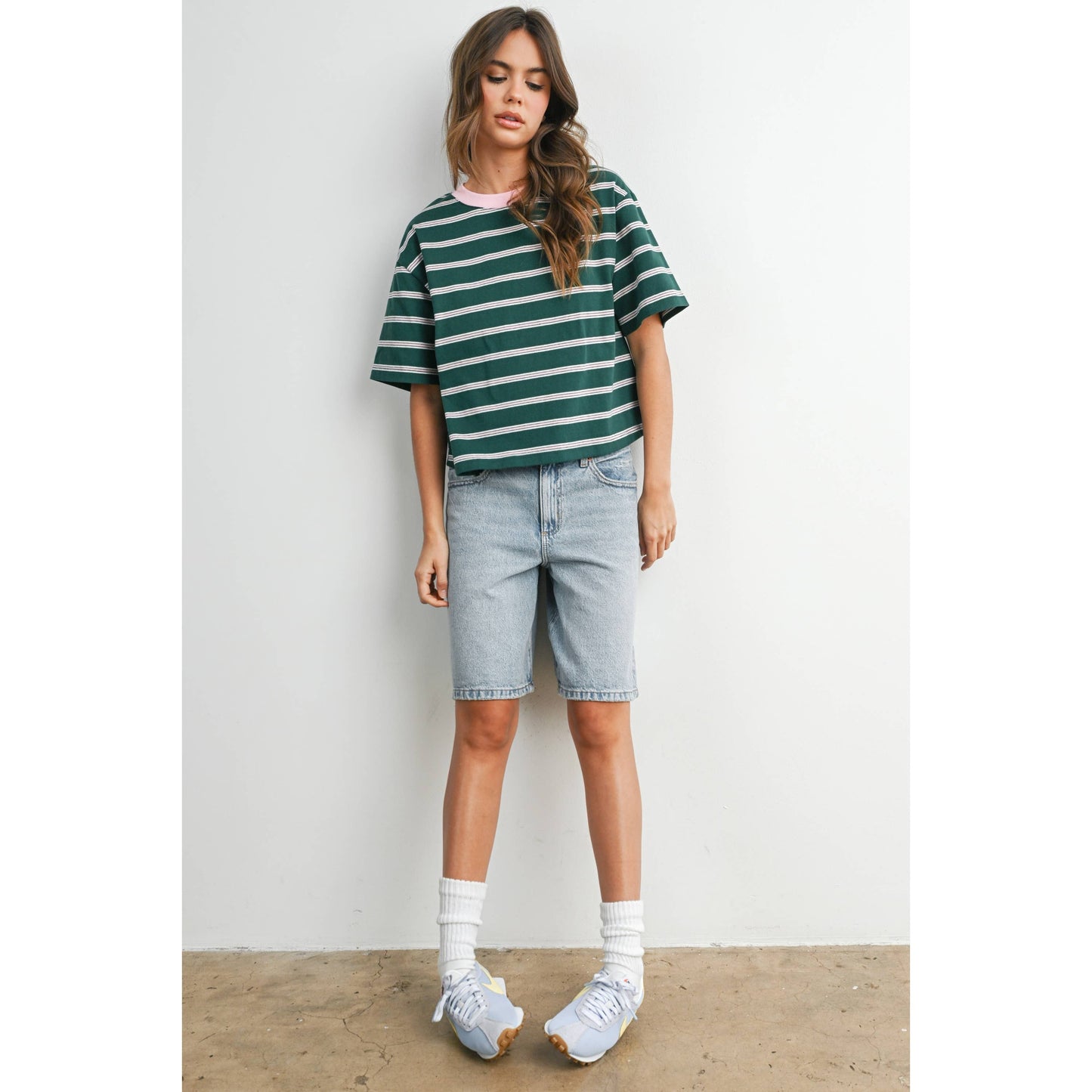 Cropped T-Shirt with stripes