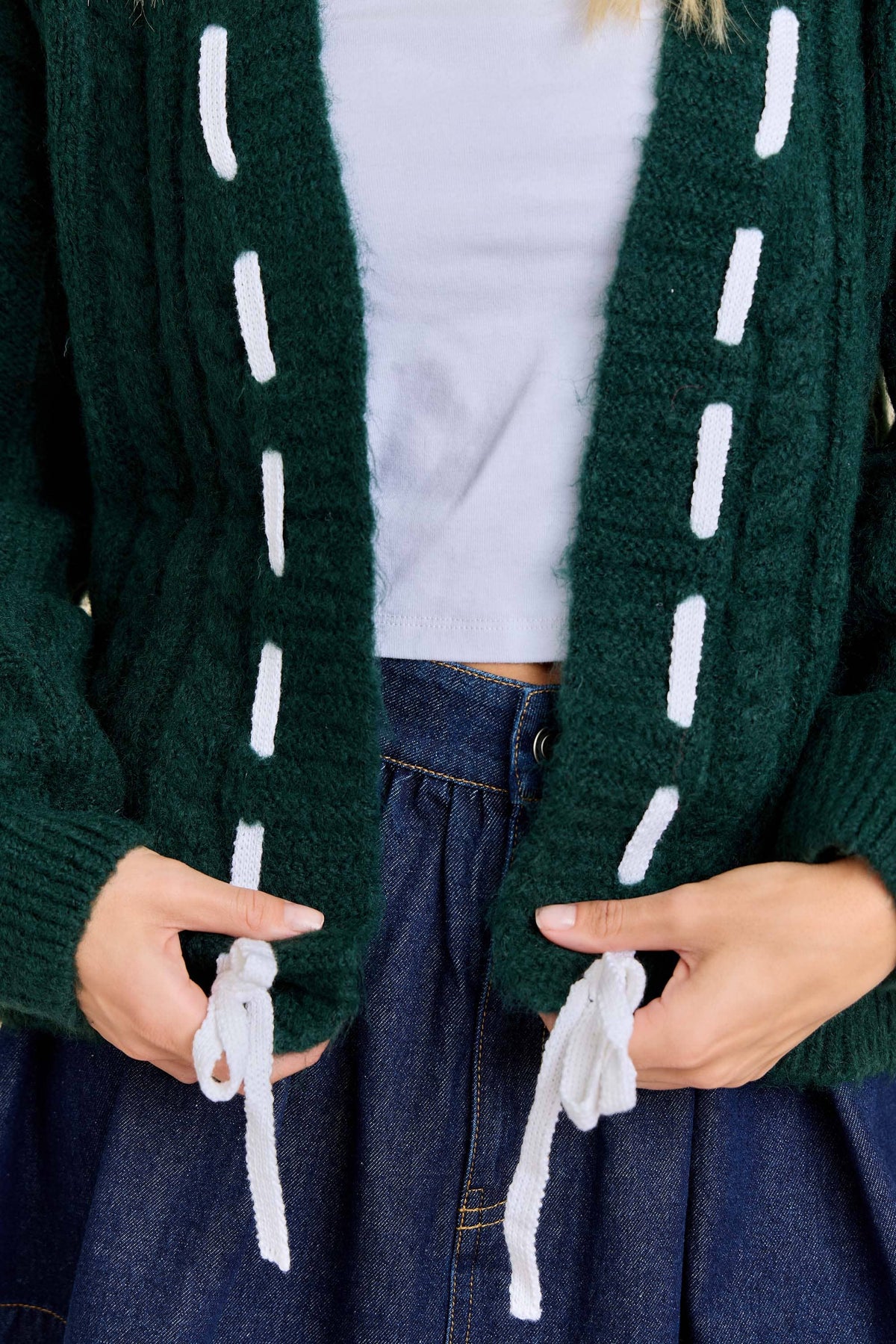 Holiday Ribbon Cable Knit Cardigan