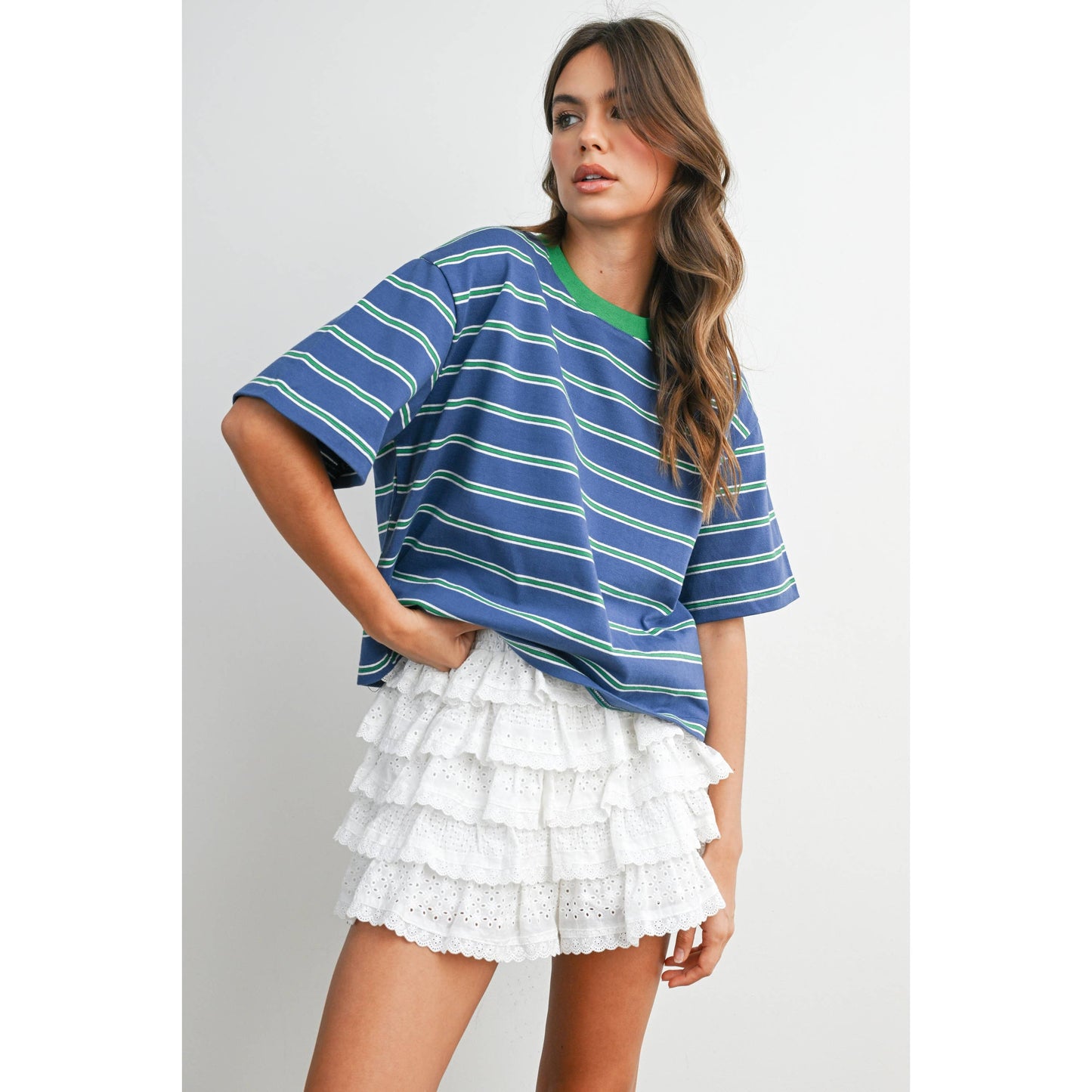 Cropped T-Shirt with stripes