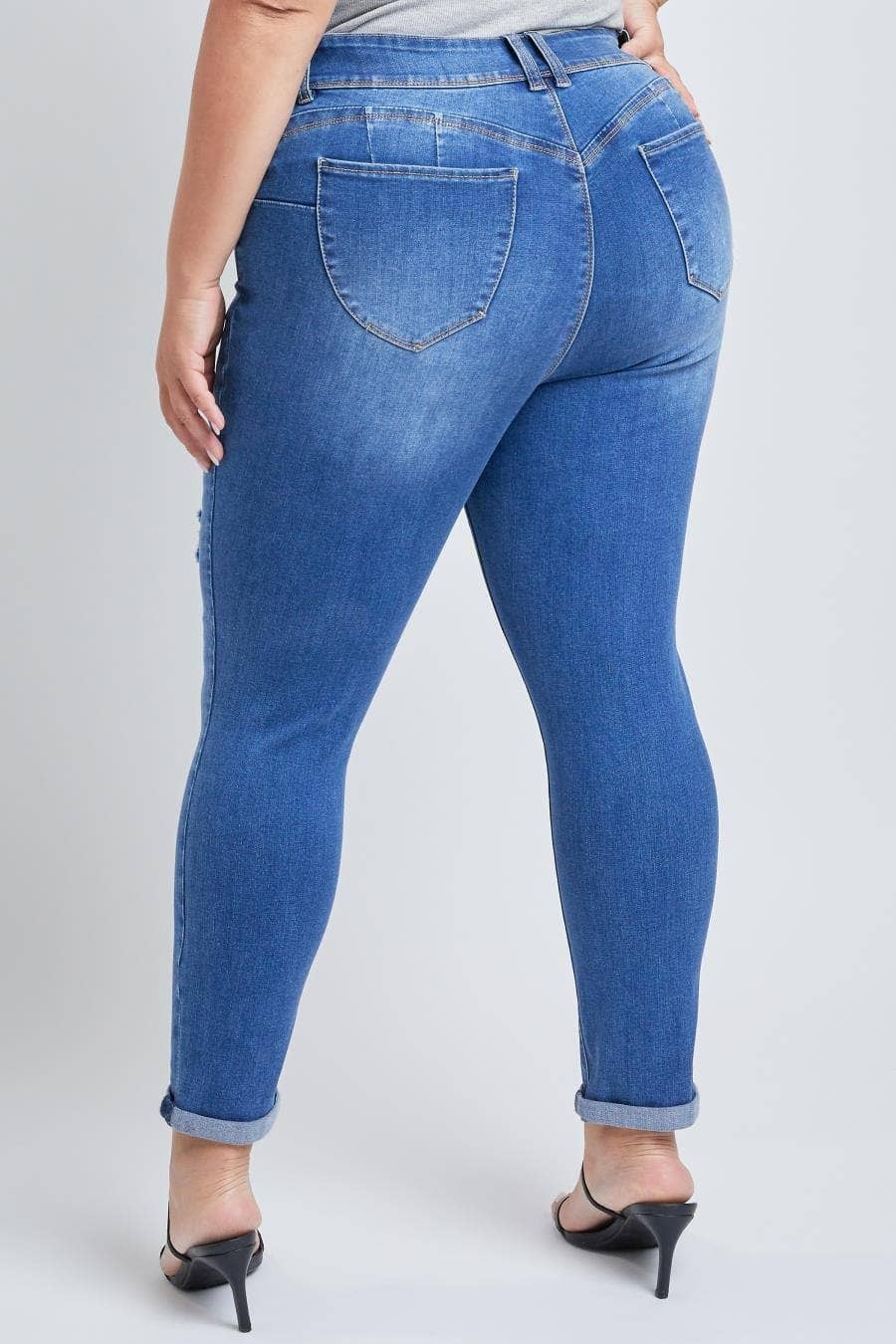 Plus WannaBettaButt Cuffed Ankle Jeans-EP953119