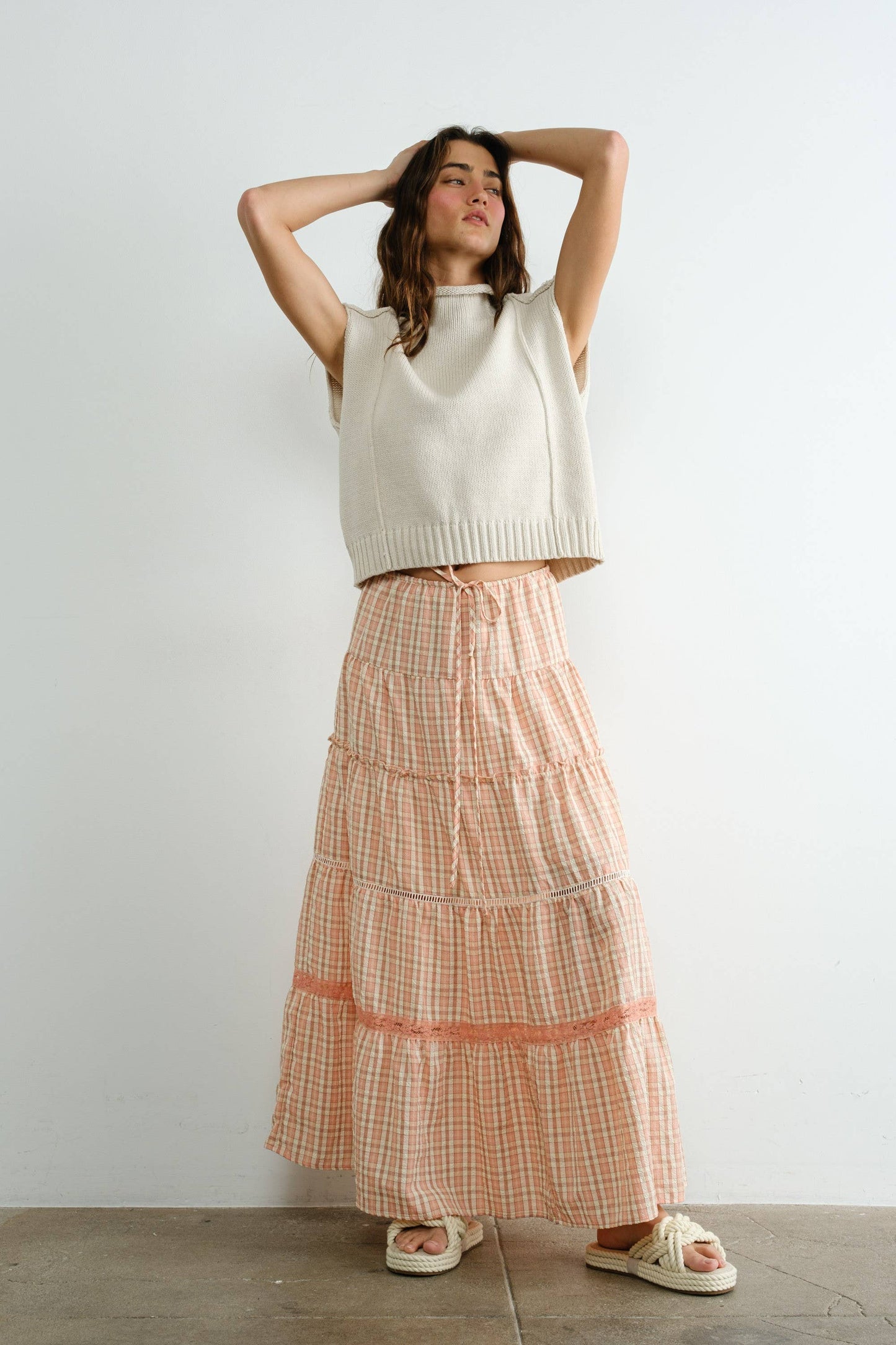 Mock Neck Exposed Seam Sweater Vest