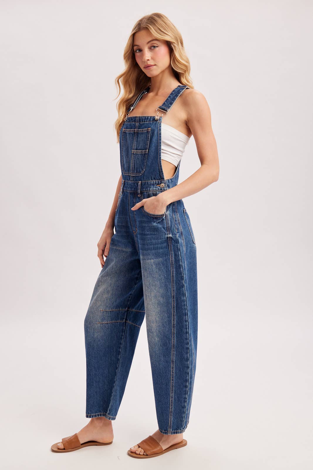 Bluivy - DENIM BARREL OVERALLS