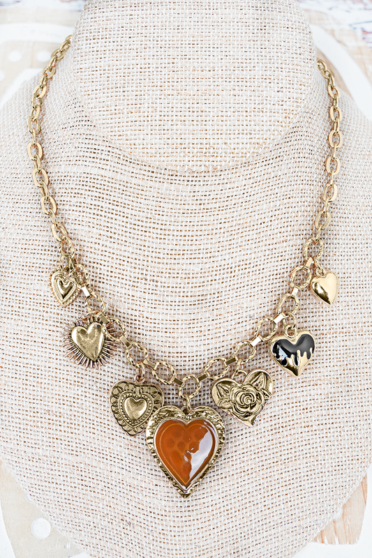 Wholesale Accessory Market - Crystal Avenue Heart & Style Charm Necklace
