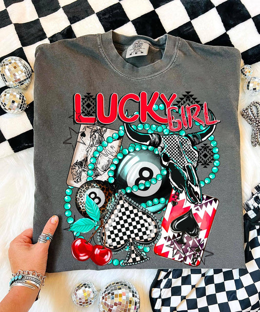 THE LATTIMORE CLAIM - Lucky Girl Checkered - COMFORT COLOR - Pepper