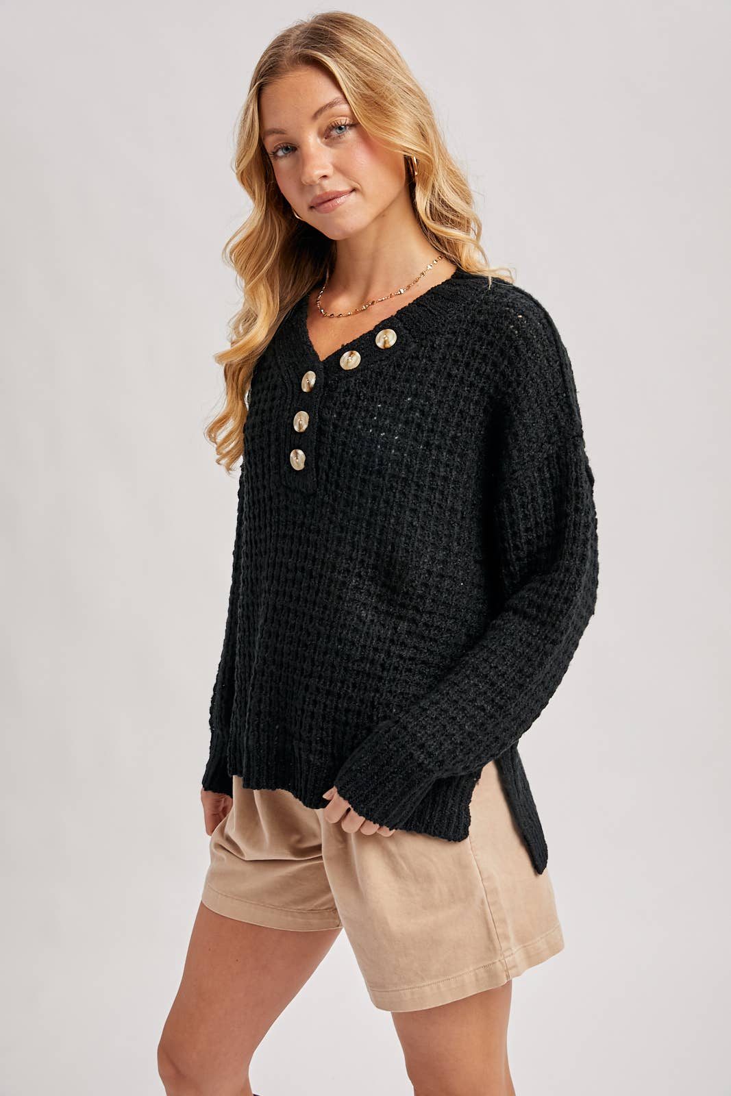THERMAL HENELY SWEATER TOP