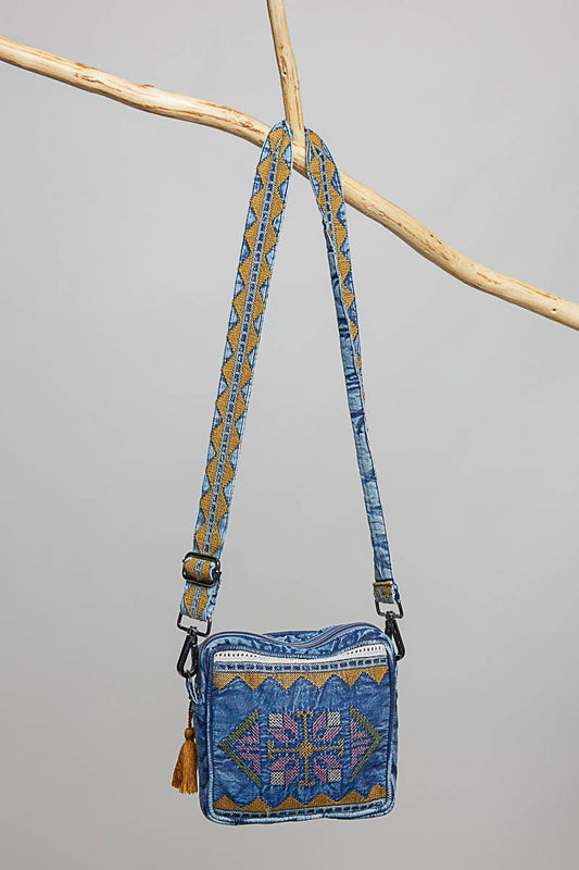 Pol Clothing - Boheme Denim Mini Crossbody Bag