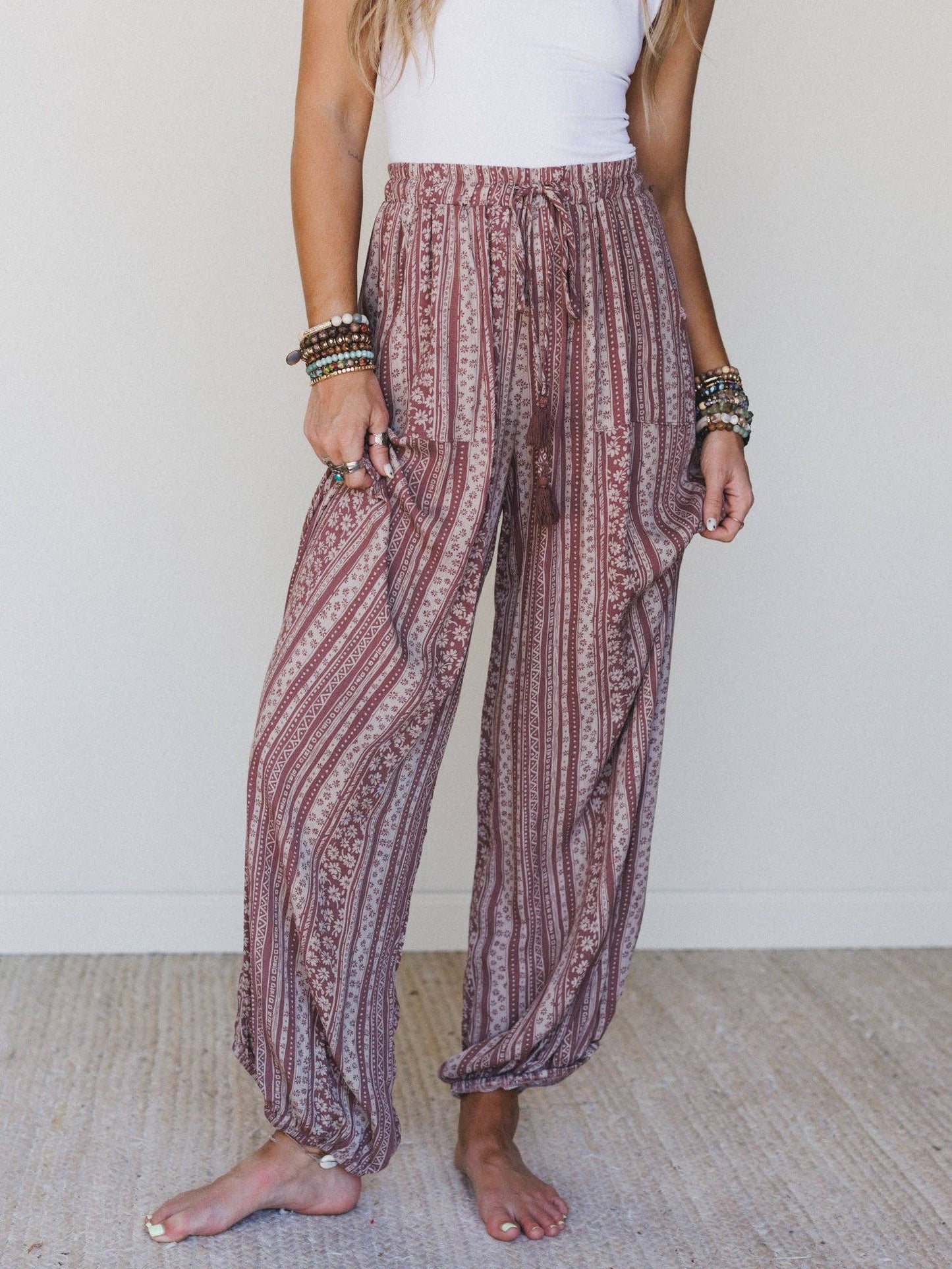 Ashlynn Rose Jogger Pants - Rose