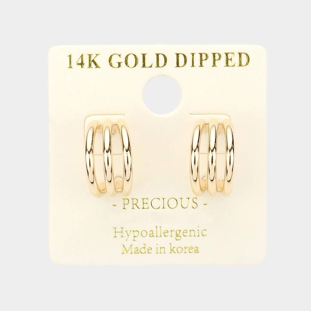 Split Metal Hoop Earrings