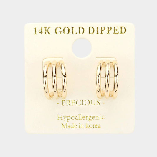 Split Metal Hoop Earrings