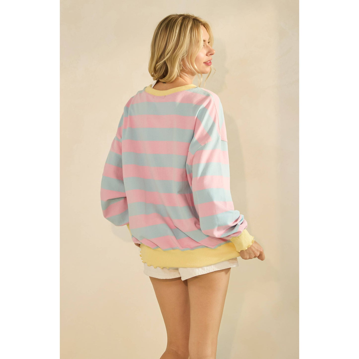 Striped Knit Long Sleeve Top