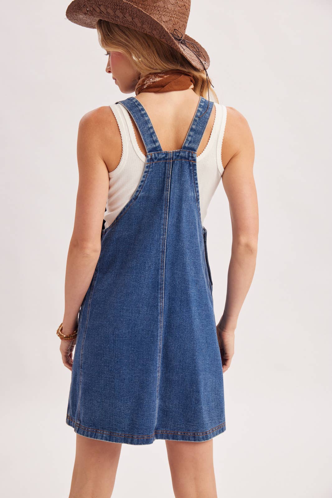 OVERALL MINI DRESS WITH POCKETS