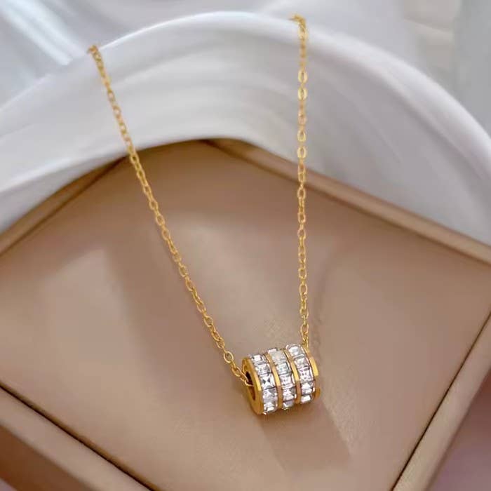 JOSSLYN by wall to wall - 18K STAINLESS STEEL TARNISH FREE BARREL NECKLACE | 40NK9638