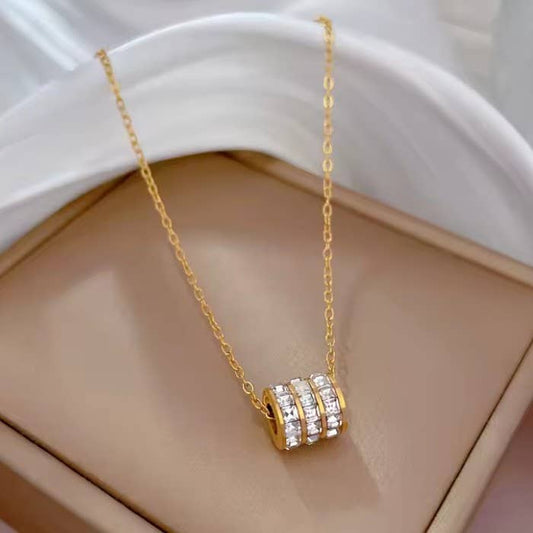 JOSSLYN by wall to wall - 18K STAINLESS STEEL TARNISH FREE BARREL NECKLACE | 40NK9638