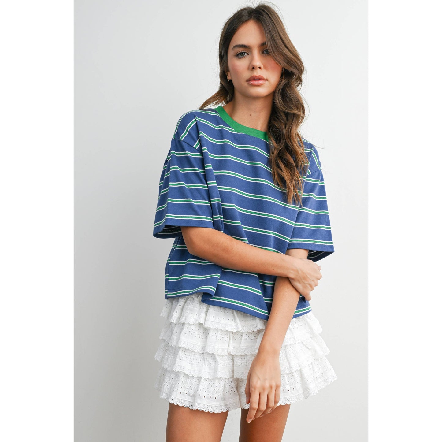 Cropped T-Shirt with stripes