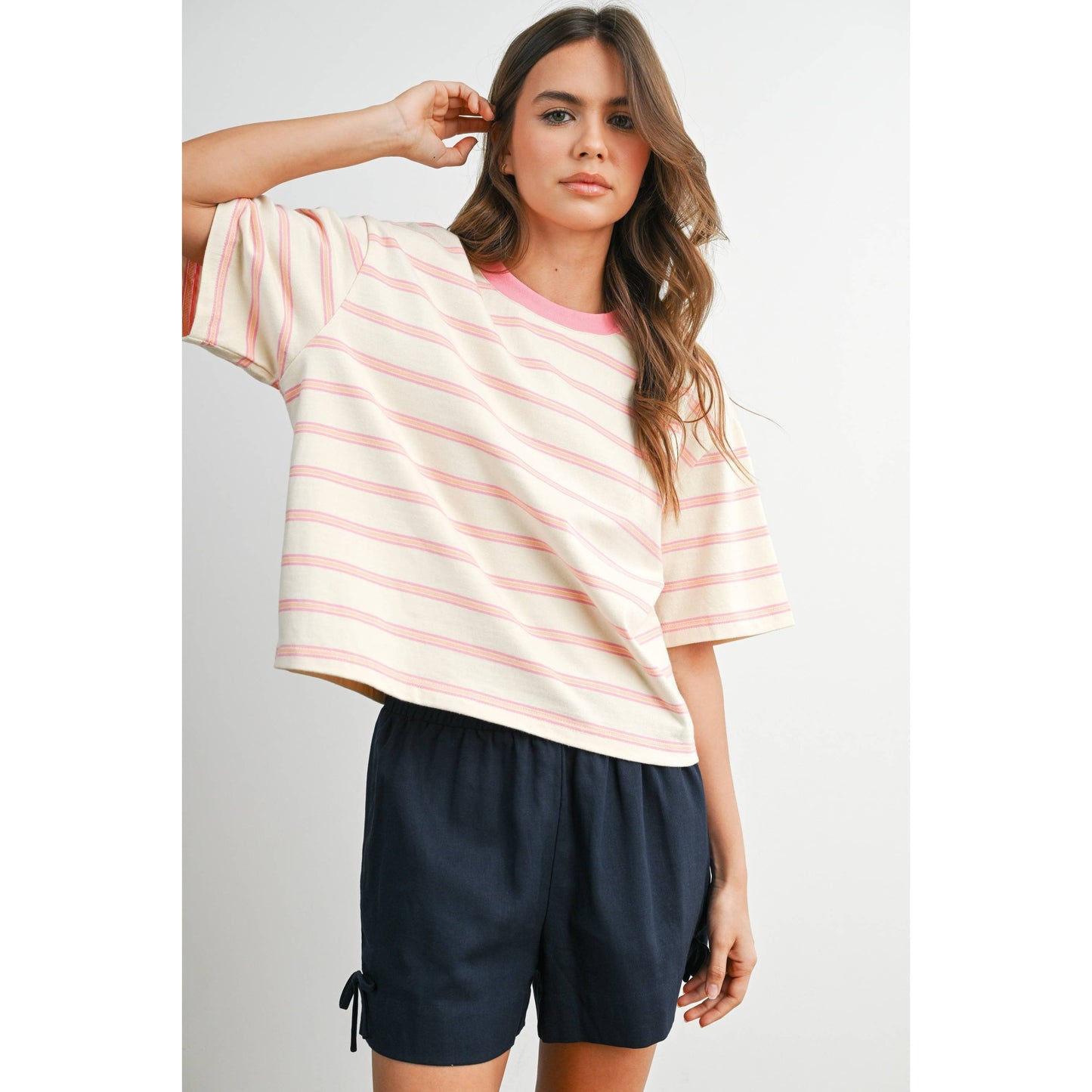Cropped T-Shirt with stripes