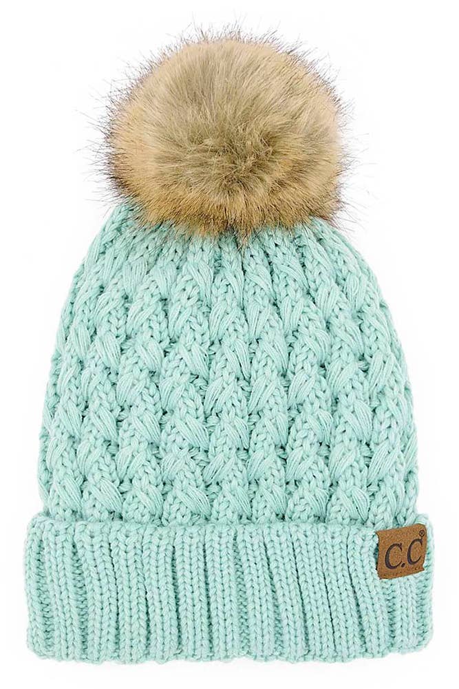 C.C Lattice Crossover Stitch Beanie Winter Hat