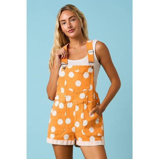 mittoshop - GAME DAY POLKA DOT ROMPER BIB OVERALLS