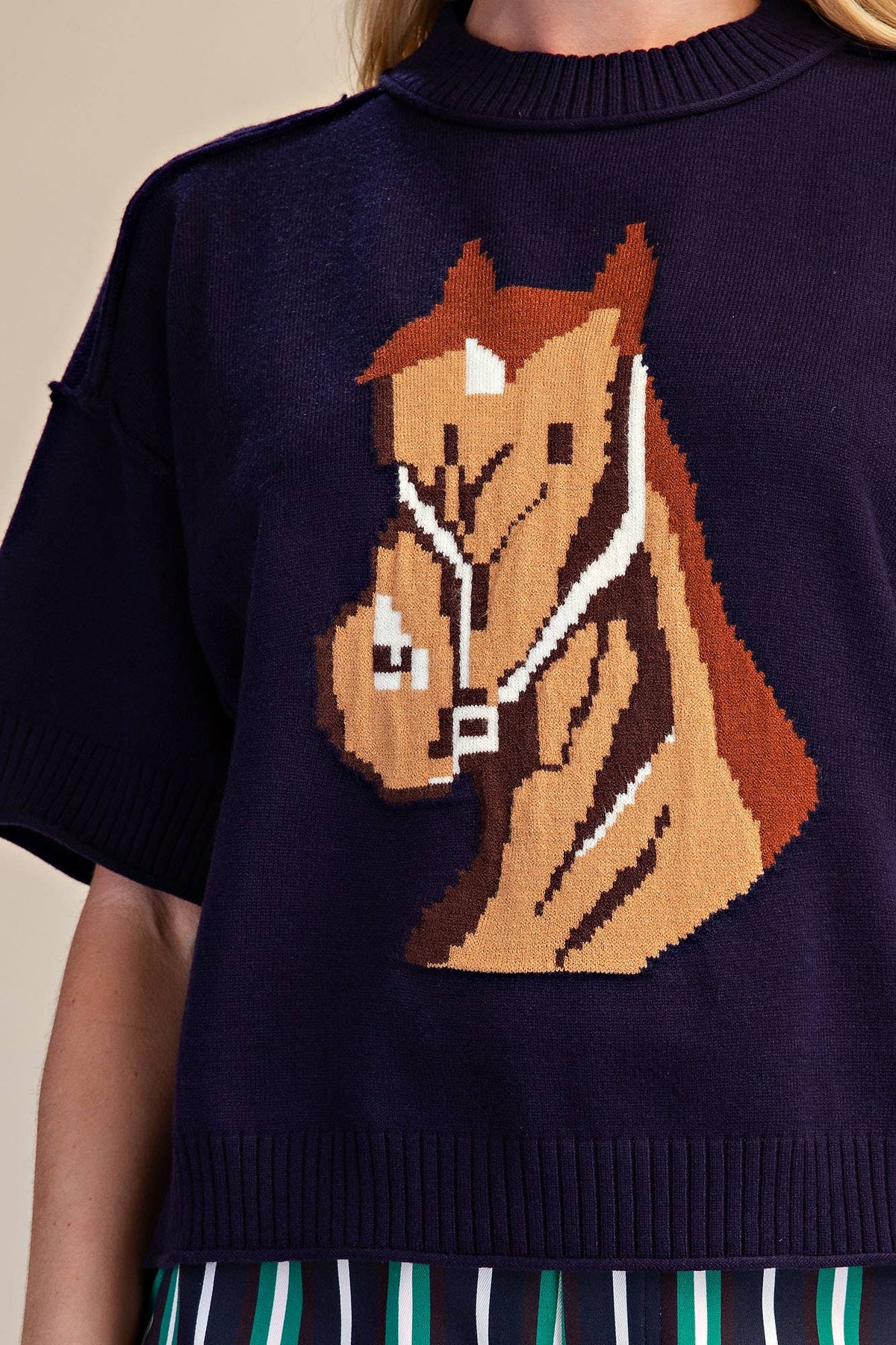 Glam - Western Horse Crew Neck Sweater